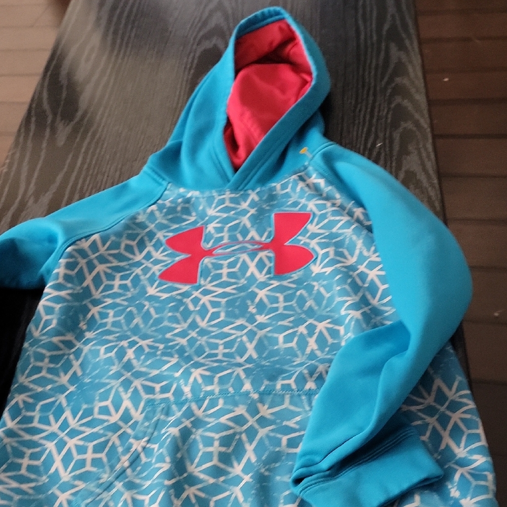 Under Armour Kids Turquoise and Pink Patterned Hoodie